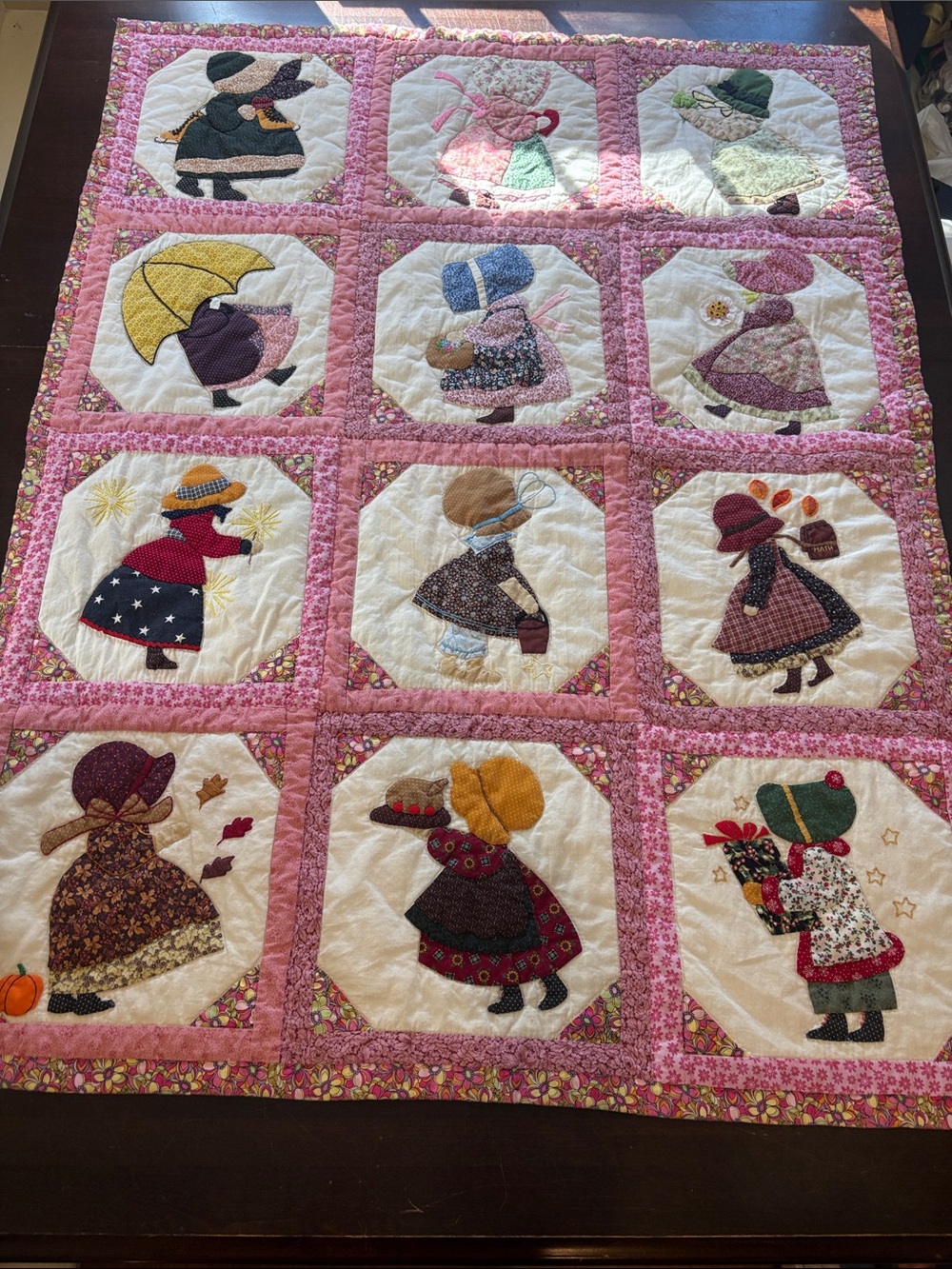 Kids Calendar Sunbonnet Girl Quilt
